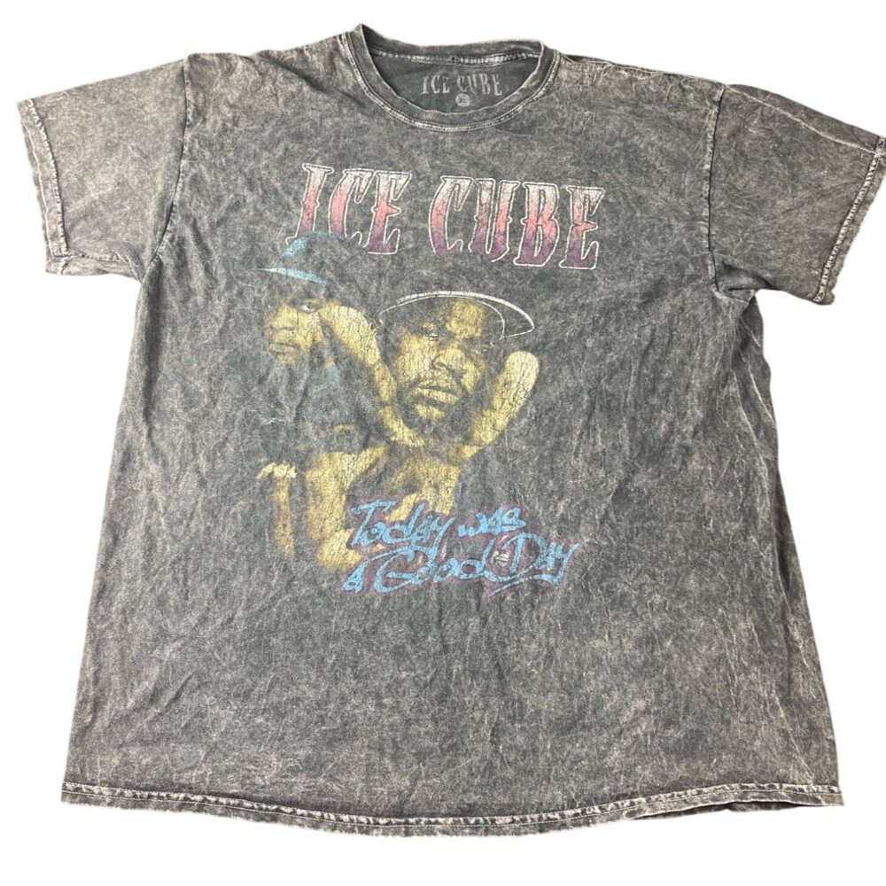 Ice Cube Graphic Tee‎ Acid Wash T-Shirt Mens XL 100% Cotton